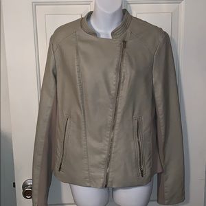 *NEW* Express Faux Leather Tan Moto Jacket Size L
